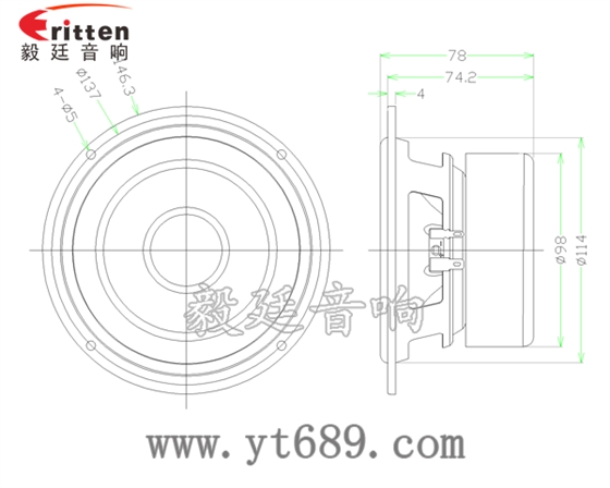5.25寸35wHiFi音箱中低音喇叭成品圖