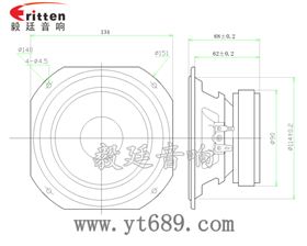 5.25寸4歐25瓦中低音喇叭成品圖
