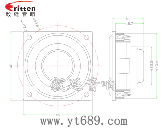 46mm5w6.8歐高品質(zhì)內(nèi)磁學(xué)習(xí)機(jī)喇叭成品圖