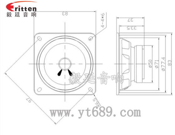 83mm3寸10w全頻喇叭成品圖 78mm15w內(nèi)磁全頻喇叭成品圖