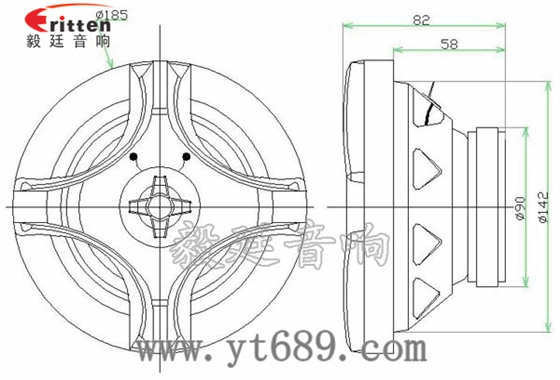 6.5寸30W汽車音響同軸全頻喇叭成品圖