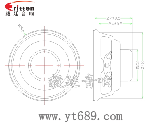 3瓦40mm外磁全頻喇叭成品圖