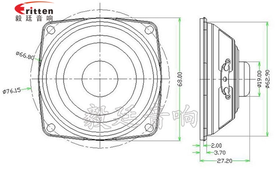 68mm5W13芯藍牙音箱喇叭成品圖 2.5寸4Ω10w喇叭--喇叭廠家成品圖