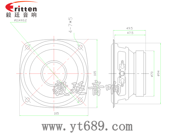 105mm外磁中音喇叭成品圖 78mm15w內磁全頻喇叭成品圖