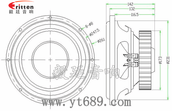 10寸200w超重低音喇叭成品圖