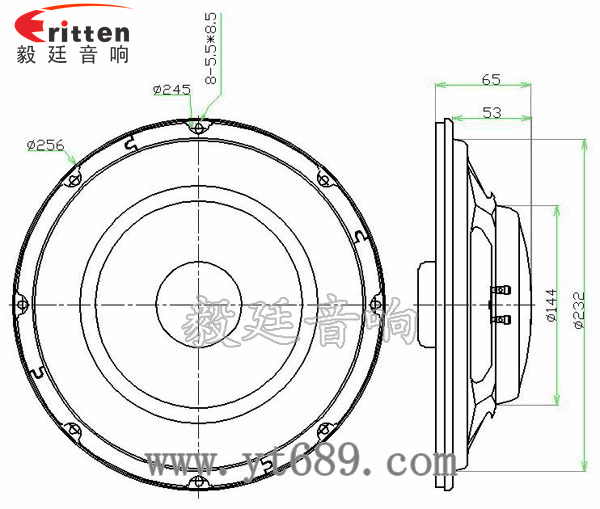 10寸150瓦汽車音響重低音喇叭成品圖 1.38寸40瓦舞臺音箱全頻喇叭成品圖