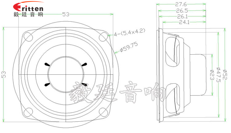 52mm16芯3W藍牙音箱喇叭成品圖